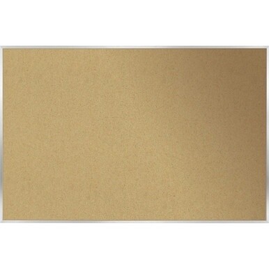 Ghent Natural Cork Bulletin Board with Aluminum Frame - 48" Height x 10 ft Width - Natural Cork, Fiberboard Surface - Self-healing, Laminated, Long Lasting, Rigid - Satin Aluminum Frame - 1 Each - TAA