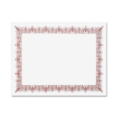 Geographics Gold Seal Parchment Certificates - 24 lb Basis Weight - 8.5&quot; x 11&quot; - Inkjet, Laser Compatible - Red with Red Border - Parchment Paper - 25 / Pack