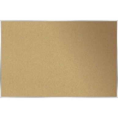 Ghent Natural Cork Bulletin Board with Aluminum Frame - 48" Height x 96" Width - Natural Cork, Fiberboard Surface - Self-healing, Laminated, Long Lasting, Rigid - Satin Aluminum Frame - 1 Each - TAA C
