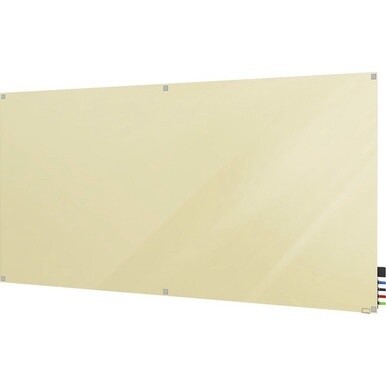 Ghent Harmony Dry Erase Board - 96" (8 ft) Width x 48" (4 ft) Height - Tempered Glass Surface - Beige Back - Square - Magnetic - 1 Each