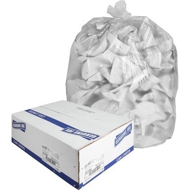 Genuine Joe High-density Can Liners - Large Size - 45 gal Capacity - 40&quot; Width x 48&quot; Length - 0.63 mil (16 Micron) Thickness - High Density - Clear - Resin - 10/Carton - 25 Per Roll - Office Waste, In