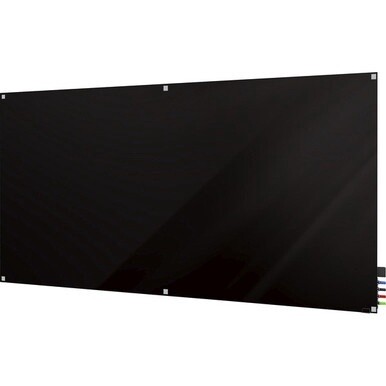 Ghent Harmony Dry Erase Board - 60" (5 ft) Width x 48" (4 ft) Height - Tempered Glass Surface - Black Back - Square - Magnetic - 1 Each