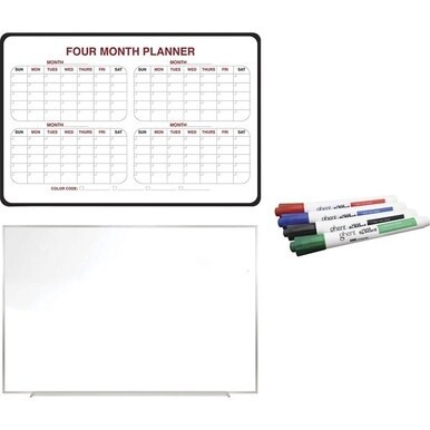 Ghent Dry Erase/Bulletin Board Kit - White, Assorted - 1 Each