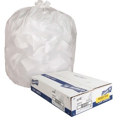 Genuine Joe Heavy-Duty Tall Kitchen Trash Bags - Small Size - 13 gal Capacity - 24&quot; Width x 31&quot; Length - 0.85 mil (22 Micron) Thickness - Low Density - White - 150/Carton - Kitchen - Recycled