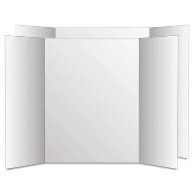 Two Cool Tri-Fold Poster Board, 28 x 40, White/White, 12/Carton