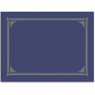 Geographics A4, Letter Recycled Certificate Holder - 8 19/64" x 11 45/64" , 8 1/2" x 11" , 8" x 10" - Metallic Blue - 30% Recycled - 6 / Pack