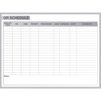 Ghent Healthcare Whiteboard - 48" (4 ft) Width x 36" (3 ft) Height - White Steel Surface - Satin Aluminum Frame - Rectangle - Horizontal - Magnetic - Stain Resistant, Ghost Resistant, Fade Resistant, 