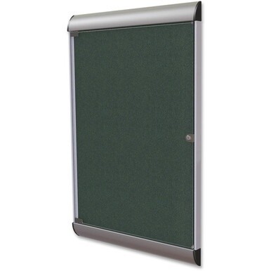 Ghent Silhouette Enclosed with 183 Ebony Vinyl Tackboard - 42.13" Height x 27.75" Width - Ebony Vinyl Surface - Aluminum Frame - 1 Each