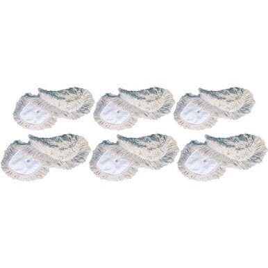 Genuine Joe Dust Mop Head Refill - 60" Width x 5" Depth - Yarn, Cotton, Synthetic - White - 6 / Carton