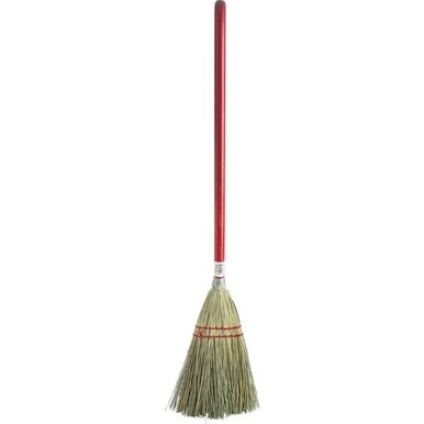 Genuine Joe Corn Fiber Toy Broom - 24" Handle Length - Wood Handle - 1 Each - Natural