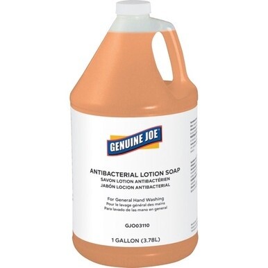 Genuine Joe Antibacterial Lotion Soap - 1 gal (3.8 L) - Bacteria Remover, Grime Remover, Dirt Remover - Hand - Antibacterial - Orange - Anti-septic, Pleasant Scent - 1 Each