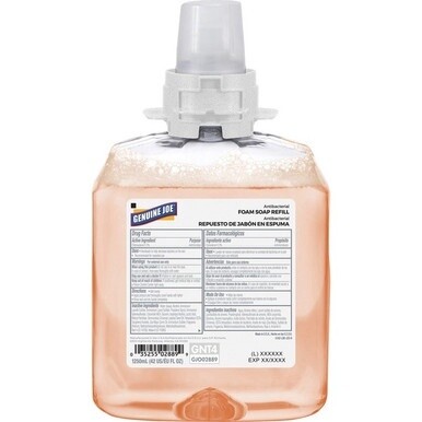 Genuine Joe Antibacterial Foam Soap Refill - Orange Blossom ScentFor - 42.3 fl oz (1250 mL) - Bacteria Remover - Hand, Skin - Antibacterial - Orange - 1 Each