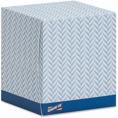 Genuine Joe Cube Box Facial Tissue - 2 Ply - Interfolded - White - Soft, Comfortable, Smooth - For Face, Skin, Home, Office, Business - 85 Per Box - 36 / Carton