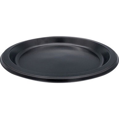 Genuine Joe 9" Round Plastic Plates - 125 / Pack - Serving - Disposable - Black - Plastic Body - 4 / Carton