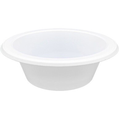 Genuine Joe 12 oz Reusable Plastic Bowls - Serving - Disposable - White - Plastic Body - 125 / Pack