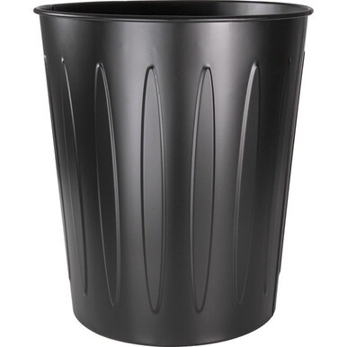 Genuine Joe 6-gallon Fire-safe Trash Can - 6 gal Capacity - Fire-Safe, Sturdy - 14&quot; Height x 13&quot; Diameter - Metal, Steel - Black - 1 Each