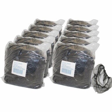 Genuine Joe Black Nylon Hair Net - Recommended for: Food Handling, Food Processing - Large Size - 21" Stretched Diameter - Contaminant Protection - Nylon - Black - Lightweight, Comfortable, Durable, T