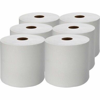 Genuine Joe Hardwound Roll Paper Towels - 7.88&quot; x 1000 ft - 2&quot; Core - White - Absorbent, Embossed, Designed - For Restroom - 6 / Carton