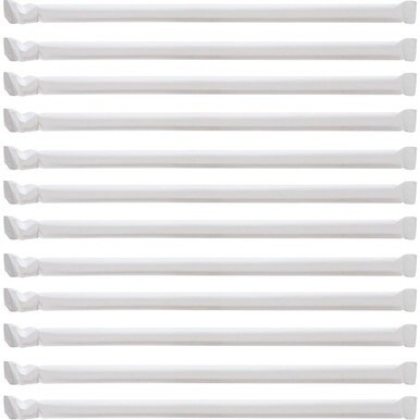 Genuine Joe Jumbo Translucent Straight Straws - 7.8" Length - 6000 / Carton - Clear