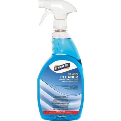 Genuine Joe Non-Ammoniated Glass Cleaner - Ready-To-Use - 32 fl oz (1 quart) - 1 Each - Non Ammoniated - Blue