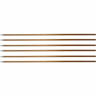 Genuine Joe Wood Handle with Threaded Metal Tip - Natural - Metal, Wood - 6 / Carton