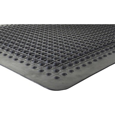 Genuine Joe Flex Step Rubber Anti-Fatigue Mats - Warehouse - 60&quot; Length x 36&quot; Width - Rubber - Black - 1Each