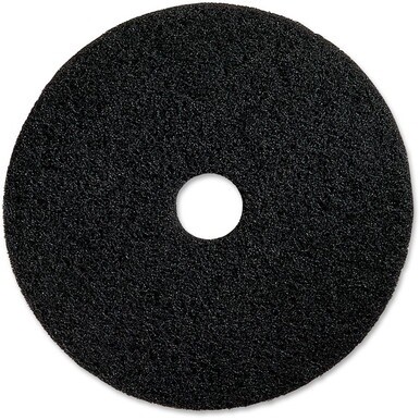 Genuine Joe Black Floor Stripping Pad - 16" Diameter - 5/Carton x 16" Diameter x 1" Thickness - Floor, Stripping - 175 rpm to 350 rpm Speed Supported - Heavy Duty, Dirt Remover, Flexible, Long Lasting