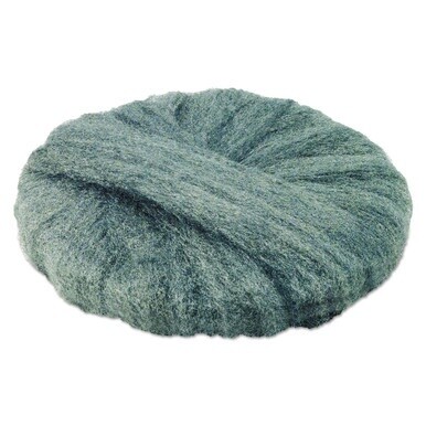 Radial Steel Wool Pads, Grade 0 (Fine): Cleaning and Polishing, 20&quot; Diameter, Gray, 12/Carton