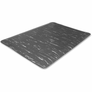 Genuine Joe Marble Top Anti-fatigue Floor Mats - Office, Bank, Cashier's Station, Industry, Airport - 60" Length x 36" Width x 0.50" Thickness - Rectangular - High Density Foam (HDF) - Gray Marble - 1