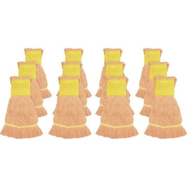 Genuine Joe Wide Band Small Mophead - Rayon, Cotton - 12 / Carton