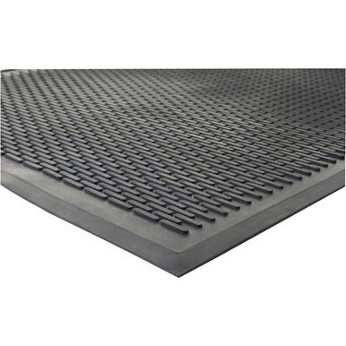 Genuine Joe Clean Step Scraper Floor Mats - Outside Entrance, Outdoor - 72" Length x 48" Width - Rubber - Black - 1Each