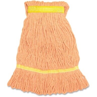 Genuine Joe Narrow Band Small Mophead - Rayon, Cotton, Cotton - 1Each