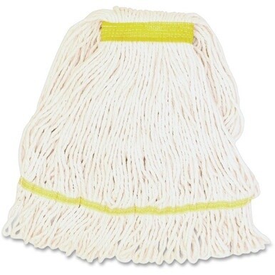 Genuine Joe Narrow Band Small Mophead - Rayon, Cotton, Cotton, Fiber - 1Each