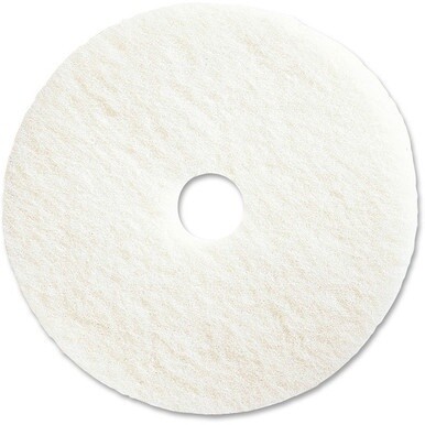 Genuine Joe 20" Super White Floor Pad - 20" Diameter - 5/Carton x 20" Diameter x 1" Thickness - Floor - 1000 rpm to 3000 rpm Speed Supported - Resilient, Flexible, Soft, Durable, Long Lasting - Fiber 