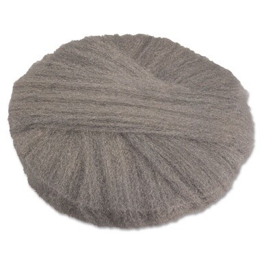 Radial Steel Wool Pads, Grade 3: Cleaning and Polishing, 20&quot; Diameter, Gray, 12/Carton