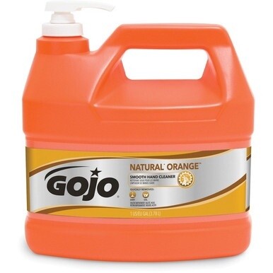 Gojo&amp;reg; Natural Orange Smooth Hand Cleaner - Citrus ScentFor - 1 gal (3.8 L) - Pump Bottle Dispenser - Soil Remover, Dirt Remover, Grease Remover - Hand - Orange - 1 Each