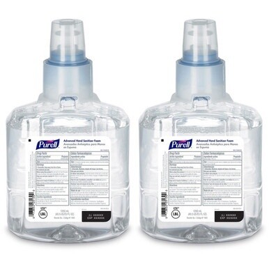PURELL&amp;reg; Hand Sanitizer Foam Refill - Clean Scent - 40.6 fl oz (1200 mL) - Kill Germs - Hand, Skin - Clear - Chemical-free - 2 / Carton