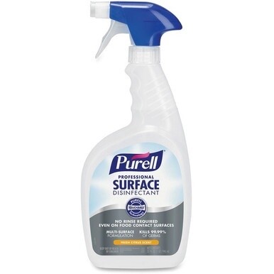 PURELL&amp;reg; Professional Surface Disinfectant - Ready-To-Use - 32 fl oz (1 quart) - Fresh Citrus Scent - 6 / Carton - Clear