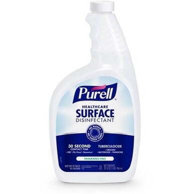 PURELL&amp;reg; Healthcare Surface Disinfectant - Ready-To-Use - 32 fl oz (1 quart)Spray Bottle - 6 / Carton - Clear