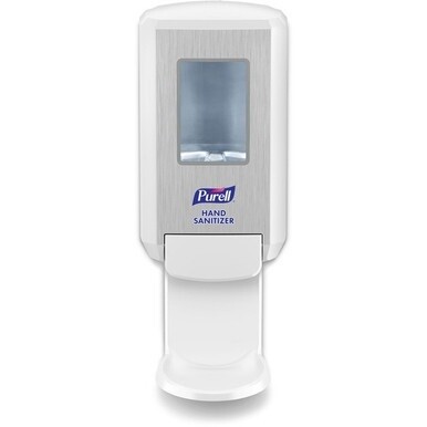 PURELL&amp;reg; CS4 Hand Sanitizer Dispenser - Manual - 1.27 quart Capacity - Wall Mountable, Durable, Refillable, Site Window, Locking Mechanism - White - 1 / Carton