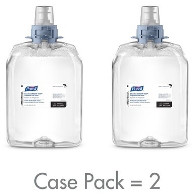 PURELL&amp;reg; FMX-20 Education Fragrance Free Foam Soap - 67.6 fl oz (2 L) - Dirt Remover, Kill Germs - Skin, School - Moisturizing - Clear - Fragrance-free, Dye-free, Bio-based - 2 / Carton