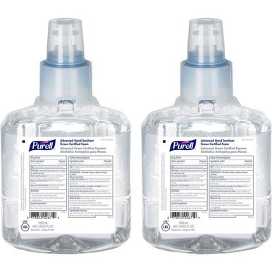 PURELL&amp;reg; Hand Sanitizer Foam Refill - 40.6 fl oz (1200 mL) - Hand, Skin - Clear - Fragrance-free, Dye-free - 2 / Carton