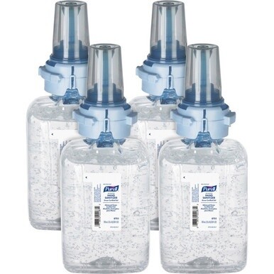 PURELL&amp;reg; Hand Sanitizer Gel Refill - Fragrance-free Scent - 23.7 fl oz (700 mL) - Push Pump Dispenser - Kill Germs - Hand - Moisturizing - Clear - Bio-based - 4 / Carton