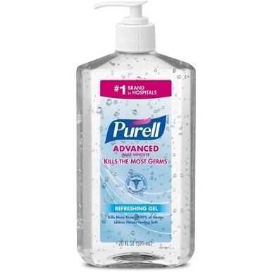 PURELL&amp;reg; Advanced Hand Sanitizer - Clean Scent - 20 fl oz (591.5 mL) - Pump Bottle Dispenser - Kill Germs - Hand, Skin - Moisturizing - Clear - Triclosan-free, Paraben-free, Phthalate-free - 1 Each