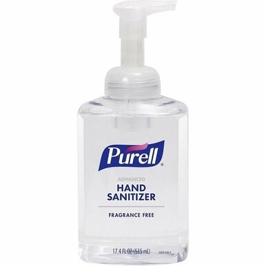 Gojo&amp;reg; Hand Sanitizer Foam - 1.09 lb - Pump Bottle Dispenser - Kill Germs - Hand, Skin - Clear - Quick Drying, Fragrance-free
