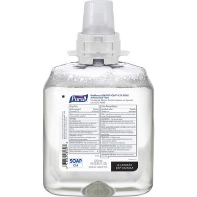 PURELL&amp;reg; CS4 HEALTHY SOAP&amp;trade; 0.5% PCMX Antimirobial Foam Refill - Floral ScentFor - 42.3 fl oz (1250 mL) - Bacteria Remover, Kill Germs - Hand, Healthcare - Antibacterial - Triclosan-free, Dye-