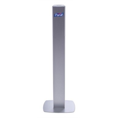 PURELL&amp;reg; Messenger ES8 Silver Panel Floor Stand with Dispenser - Floor - Silver