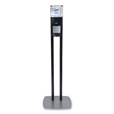 ES8 Hand Sanitizer Floor Stand with Dispenser, 1,200 mL, 13.5 x 5 x 28.5, Graphite/Silver