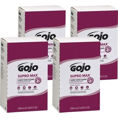 Gojo&amp;reg; Supro Max Hand Cleaner - Cherry ScentFor - 67.6 fl oz (2 L) - Adhesive Remover, Soil Remover - Hand - Tan - 4 / Carton