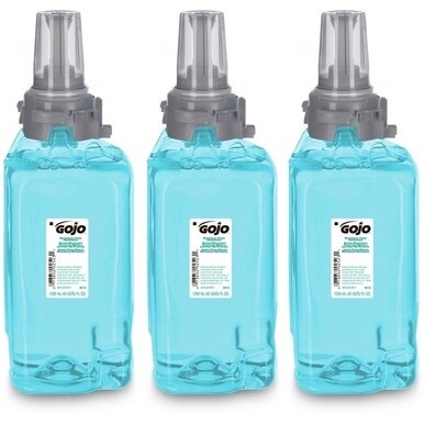 Gojo&amp;reg; ADX-12 Botanical Foam Soap Refill - Botanical ScentFor - 42.3 fl oz (1250 mL) - Push Pump Dispenser - Skin, Hand - Moisturizing - Green - Rich Lather, Bio-based - 3 / Carton